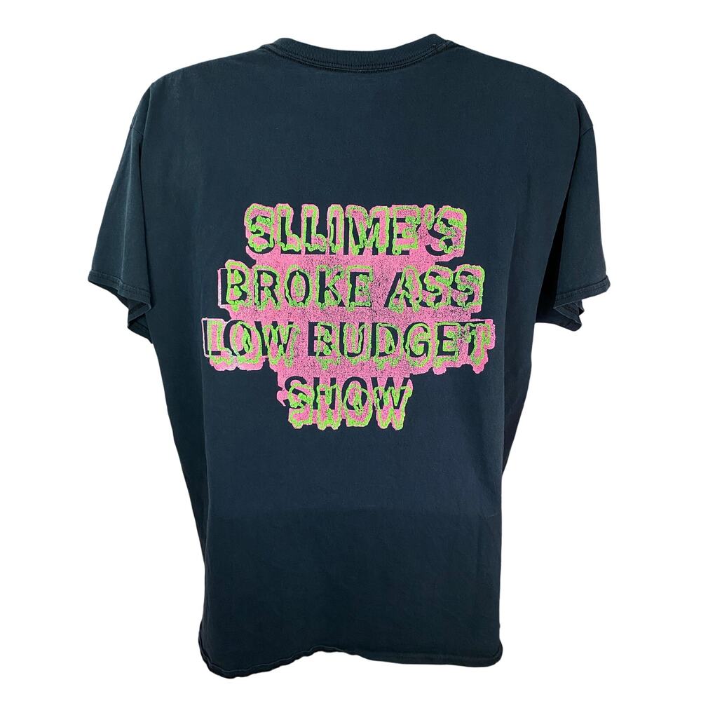 SLLIME’S BROKE LOW BUDGET SHOW Black Graphic T-Shirt Large 22x28